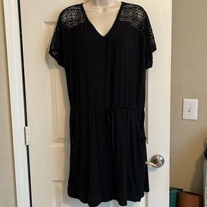 Torrid Style Size 0X or 1X Black Soft Knit Swim Coverup Mini Dress